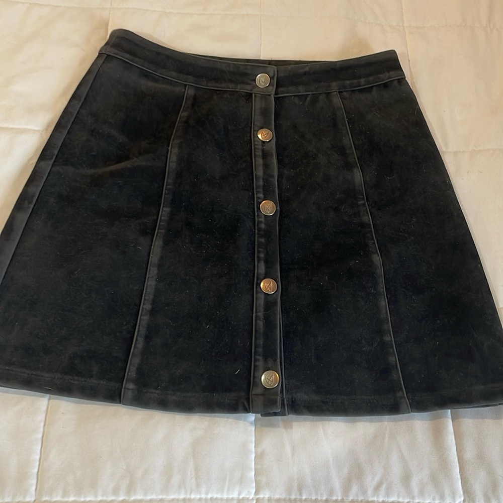 Black suede mini skirt size sm-md